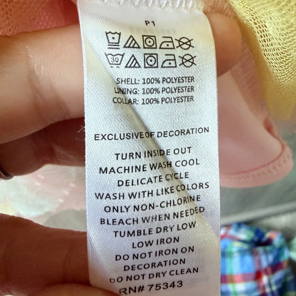 Tahari Tulle Ruffle Dress Girls Size 7 Pastel Rainbow Rhinestone Fairycore Party